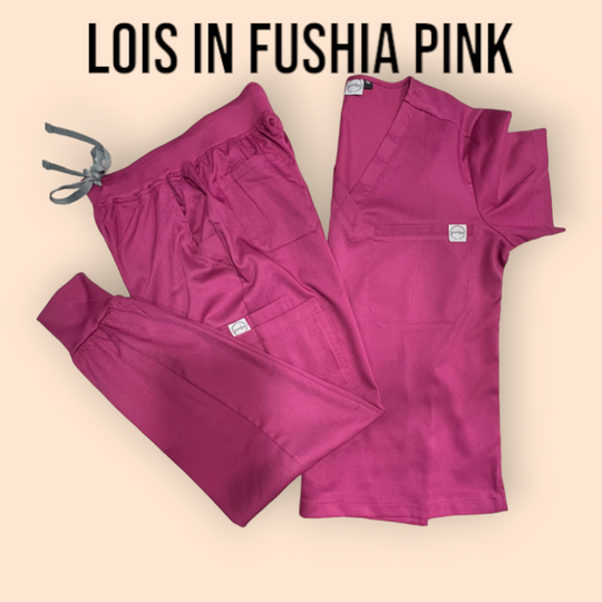 Lois Scrub Set - Fuschia Pink